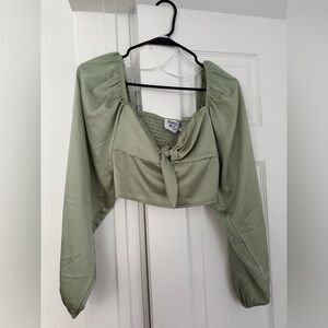 Green princess polly tie front top